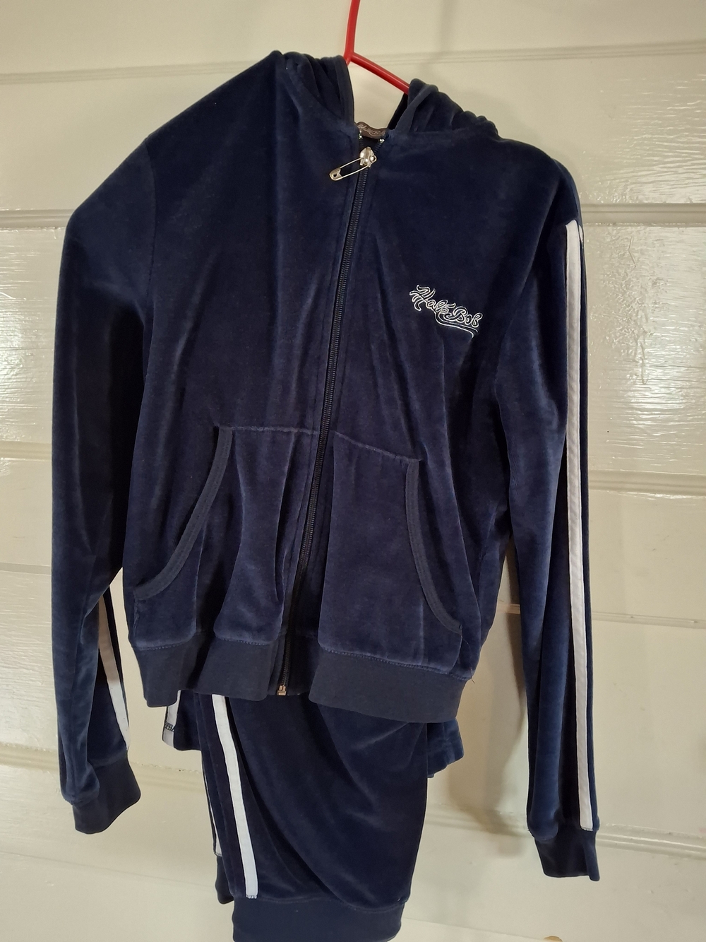 Baby Phat Navy Blue Velour Hoodie & Pants Tracksuit Set (CFD105)
